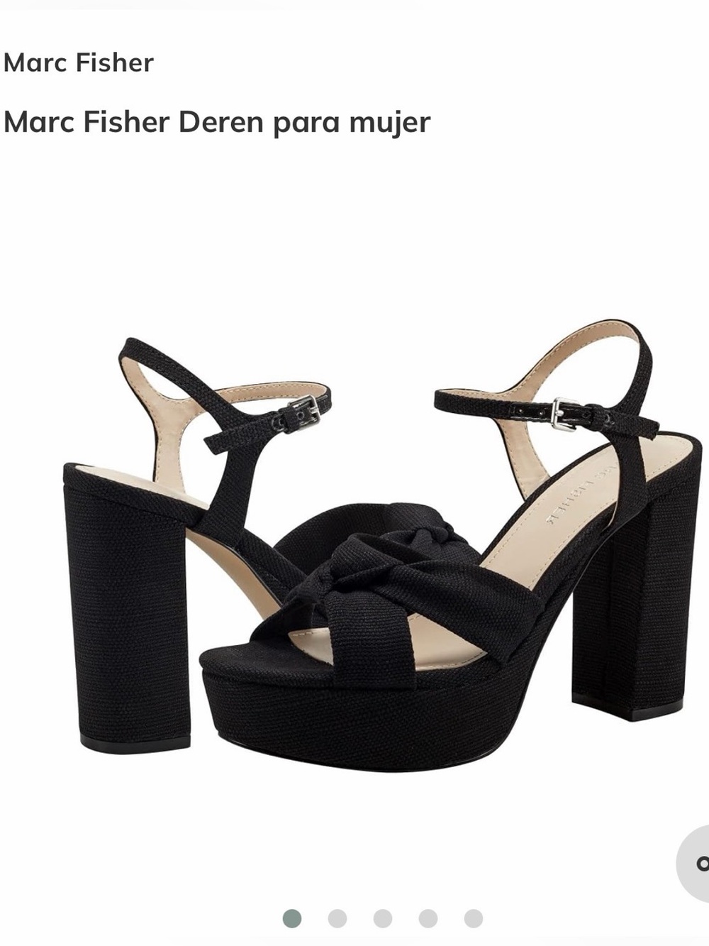 Marc Fisher Black Knotted Platform Block-Heel Sandals